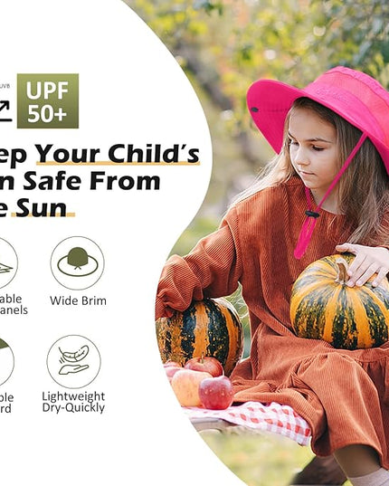 Century Star Outdoor Kids Sun Hat UPF 50+ Quick Dry Adjustable Bucket Hat Windproof Waterproof Beach Fishing Safari Hat