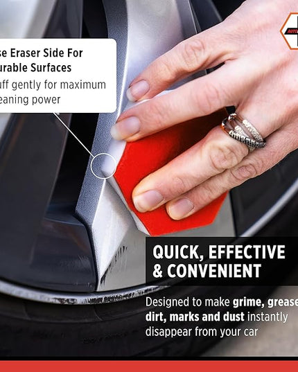 AutoERASERS™ Instant Detailing Car Bikes Wash Sponge, Non-Scratch Car Cleaning Sponge, Dual-Sided Auto Cleaning Sponges Pre-Moistened and Portable for On-The-Go Use, Pack of 3