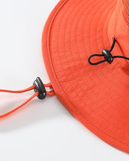 Home Prefer UPF50+ Mens Sun Hat Wide Brim Fishing Hat Womens UV Protection Cap Breathable Mesh Safari Gardening Bucket Hat