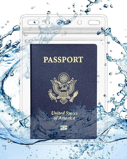 Claev Fast Seal Vertical 4x6 Passport & Card Holders (4x6 Extra Large (XXL), 250 Pack), Clear Waterproof ID Plastic Name Card Badge Holders for Travel, Conferences, Conventions
