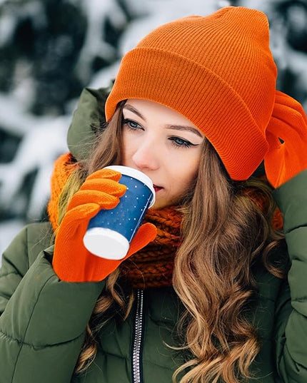 Yunsailing 48Pcs Bulk Winter Beanie Hat Scarf Gloves Winter Set for Men Women Knit Beanies Homeless Care Package Supplies