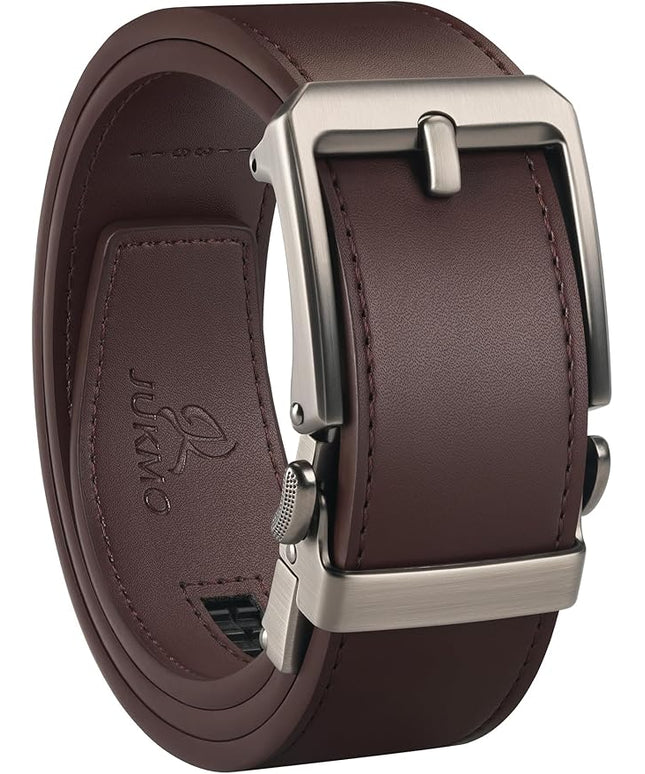 JUKMO 1.5" (38mm) Leather Ratchet Belt for Men in Gift Box
