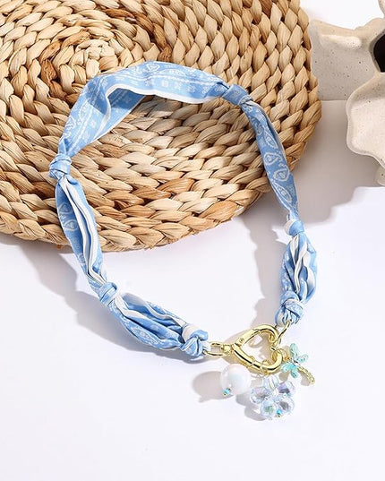 HETICA Scarf Necklace for Women Silk Western Charm Necklaces Fashion Accessory Jewelry Gift