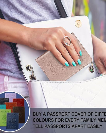TIGARI Passport Holder for Travel Women Men, Valentines Day Gifts PU Leather Wallet Cover Case Sleeve, Waterproof Protected Document Organizer, Vacation Plane Cruise Travel Essentials
