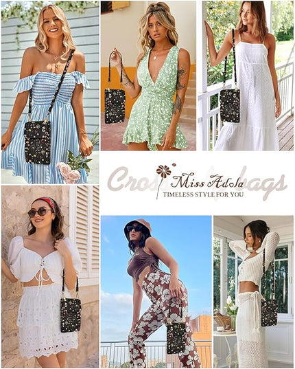 Cute Small Crossbody Purse Cell Phone Bags for Women - Leather Cellphone Wallet Purse with Shoulder Strap