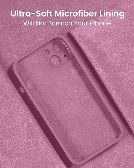 FireNova Designed for iPhone 13 Case, Silicone Upgraded [Camera Protection] Phone Case with [2 Screen Protectors], Soft Anti-Scratch Microfiber Lining Inside, 6.1 inch, Lilac Purple