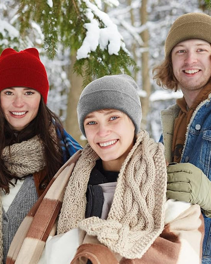Winter Beanie Hats Bulk for Men Women Beanie Cap for Donation Cozy Knitted Cuffed Skull Cap Gift Soft Ski Hat