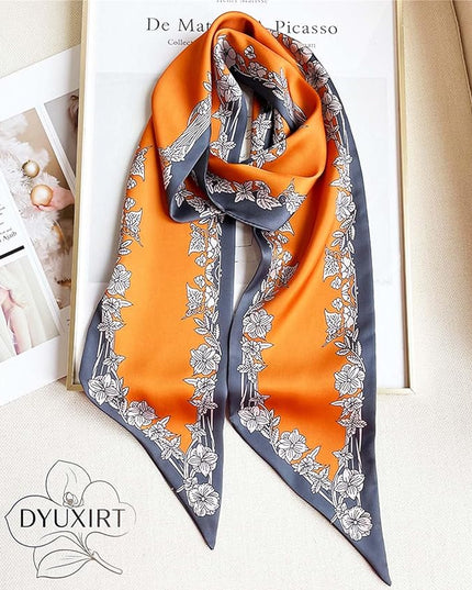 Head Scarf Purse Handle Neck Satin Hair Scarfs For Bag Lightweight Silky Long Thin Women's Fashion Scarves 59 * 5.9”