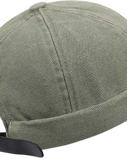 Croogo Denim Docker Hat Fashion Brimless Beanie Hat Retro Worker Skull Cap Rolled Cuff Sailor Cap Hip Hop Dancing Watch Cap