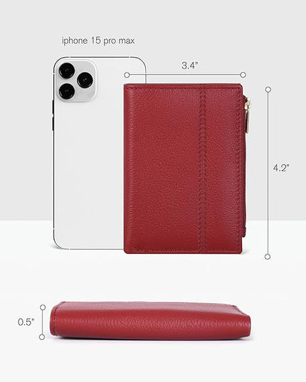 Oak Leathers Wallet For Women Full Grain Leather - Small RFID Coin Purse Credit Card & ID Holder for Ladies,Bifold Wallets for Teenager | Small, RFID, Coin Purse, for Ladies, for Teenager