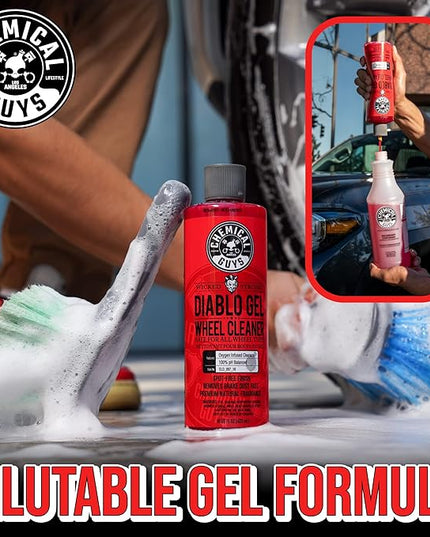 Chemical Guys Diablo Gel Oxygen Infused Foam Wheel & Rim Cleaner, Concentrated Car Wheel Cleaner Safe on All Finishes, Removes Brake Dust, Dirt, Grime, for Cars, Trucks, SUVs, Motorcycles & RVs, 16 oz