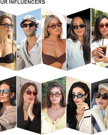 SOJOS Retro Polarized Hexagon Sunglasses for Women Men, UV400 Trendy Rectangle 70s 80s 90s Shades SJ2389