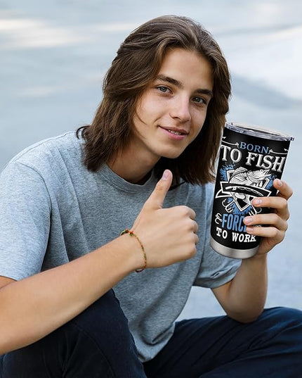 Fishing Gifts for Men, Unique Fishing Gifts for Dad/Grandpa/Boys, Gift for Fisherman, Dad/Papa Fisherman Present, Birthday Present for Mens Who Love to Fish Tumbler 20oz