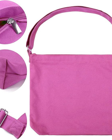 Women's blank large Size Canvas Crossbody Tote Handbags Shoulder Bag