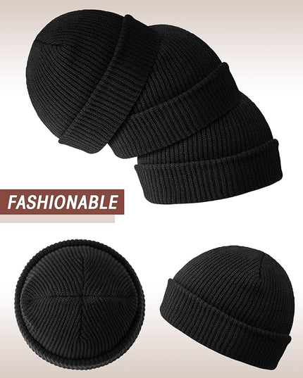 Zhanmai 12 Pack Small Winter Beanie Hats Bulk Warm Knitted Cuffed Skull Cap for Men Women