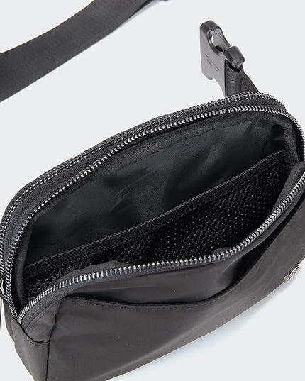 Pander Everywhere Belt Bag for Women, 5 Zipper Pockets Nylon Crossbody Fanny Pack Purse (Black)