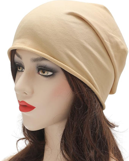 ZLYC Cotton Thin Slouchy Beanie Hat for Men Women Fashion Soft Stretch Knit Skull Cap