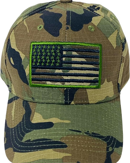 Roytrense Embroidered American Flag Unisex Baseball Cap (100% Cotton)