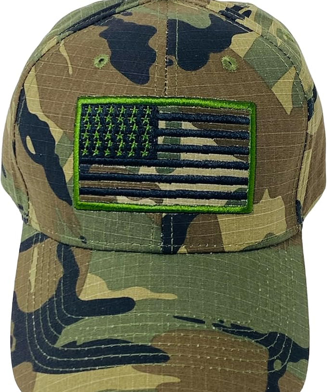 Roytrense Embroidered American Flag Unisex Baseball Cap (100% Cotton)