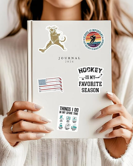 12PCS Hockey Stickers for Boys Kids 8-12, Ice Hockey Stickers for Water Bottles, Posterboard, Scrapbooking, Hockey Helmet Stickers Vinyl Waterproof