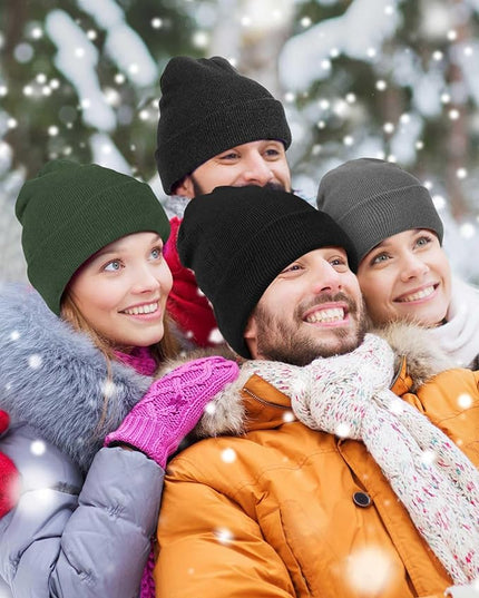 Jecery 80 Pack Winter Beanies Hats Bulk for Homeless Unisex Cold Weather Stretch Caps Warm Knitted Cuffed Hats for Women Men