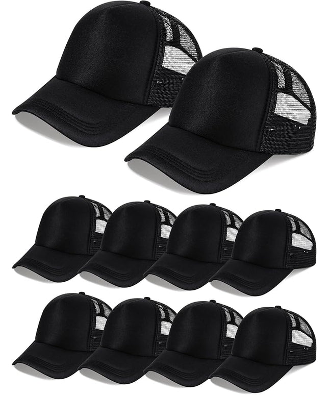 10 Pcs Sublimation Blank Trucker Hats Bulk Mesh Baseball Cap Polyester Mesh Trucker Hat for Men and Women
