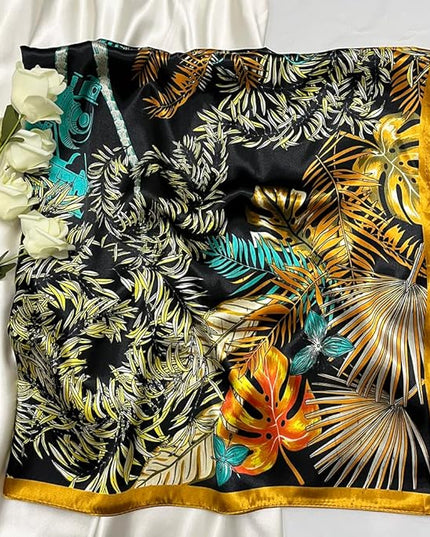 Julunar Silk Like Head Scarf for Women - Satin Large Hair Scarves - 35" Square Silk Hair Wrap for Sleeping with Gift Packed