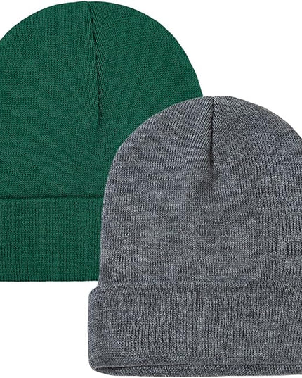 ZOORON 1&2 Pack Beanie for Men Women Slouchy Beanie Hats Winter Knit Caps Soft Ski Hat Unisex