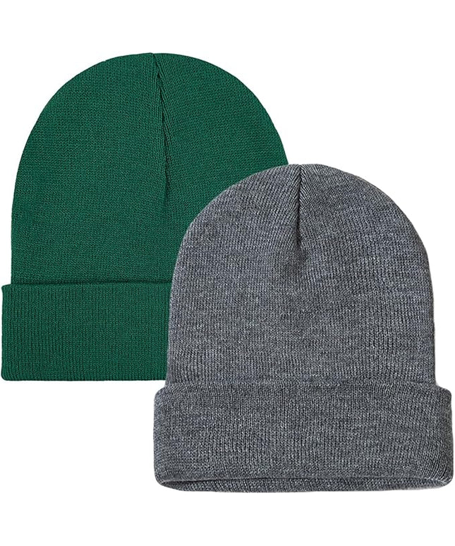ZOORON 1&2 Pack Beanie for Men Women Slouchy Beanie Hats Winter Knit Caps Soft Ski Hat Unisex