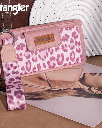 Montana West X Wrangler Wallet for Women Ladies Female Card Cases & Money Organizers Wristlet with Wallet Large Clutch with Coin Purse Smooth Zipper and Rfid Lining WG179-W013PK