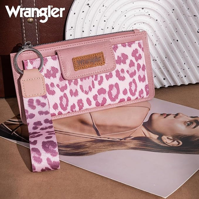 Montana West X Wrangler Wallet for Women Ladies Female Card Cases & Money Organizers Wristlet with Wallet Large Clutch with Coin Purse Smooth Zipper and Rfid Lining WG179-W013PK