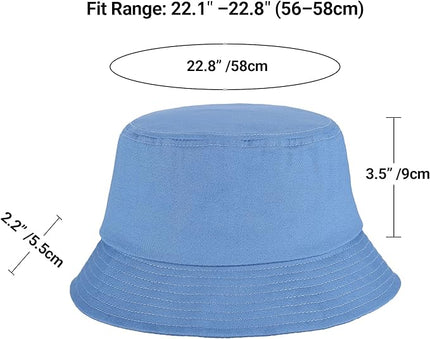 Umeepar Unisex Cotton Packable Bucket Hat Sun Hat Plain Colors for Men Women