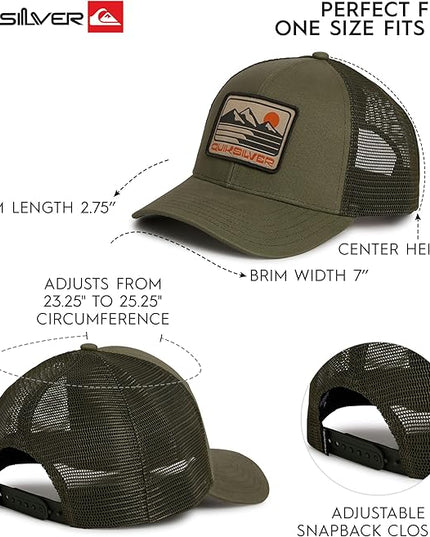 Quiksilver Men's Premium Cotton Adjustable Snap Back Logo Baseball Cap