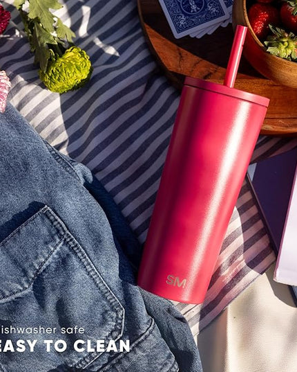 Simple Modern Classic Tumbler with Lid and Straw | Insulated Iced Coffee Cup Reusable Stainless Steel Water Bottle Travel Mug | Gifts for Women Men Her Him | 24oz | Tropical Wave