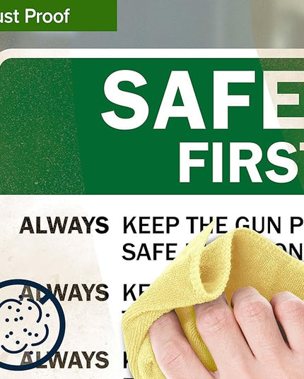 Safety First Always Keep The Gun Pointed In A Safe Direction Sign, 10x7 Inches, 4 Mil Vinyl Decal Stickers Weather Resistant, Made in USA by My Sign Center
