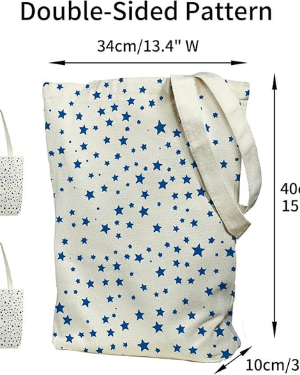 Tote Bag for Women, Reusable Zippered Canvas Bag with Handles Pocket Thick Canvas, for Grocery Shopping Beach Gift