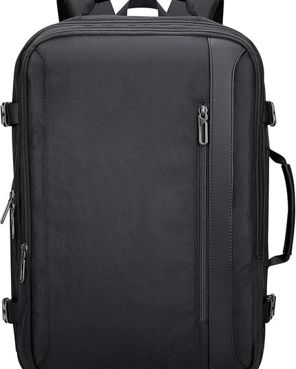 PIJUSHI Travel Backpack for Women Men Expandable Carry on Luggage Backpack Airline Approved Personal Item Laptop Bag(PE034 Black)