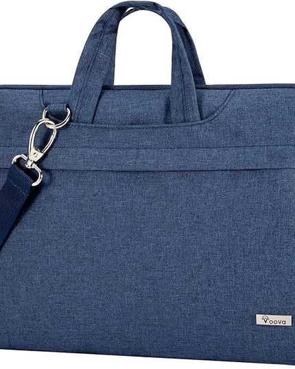 Voova Laptop Bag 17 17.3 Inch Waterproof Laptop Sleeve Case with Shoulder Straps & Handle, Computer Case Cover Slim Briefcase Compatible with 17-18” Hp Dell Asus Acer, Blue