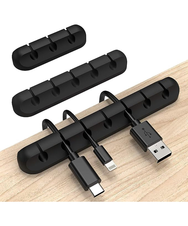 Cable Clips, INCHOR Cable Organizer Cord Holder for Desk, Charging Cable Holder Cord Clips, Nightstand Cord Organizer Cable Management Wire Clip (7, 5, 3 Slots)