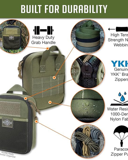 MAXPEDITION Beefy Pocket Organizer, Compact, MOLLE-Compatible, 1000D Nylon Tactical Pouch, Everyday Carry Tool and Gear Storage for Outdoor, Tactical, Survival, 0266