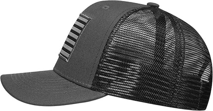 AURR American Flag Trucker Hat, Patriotic Baseball Cap for Men & Women, Breathable Mesh Adjustable Snapback, USA Flag Patch