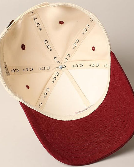 MIRMARU Two-Tone Vintage Canvas Trucker Hats for Men & Women, Adjustable Size Baseball Caps with Trendy Embroidered Design