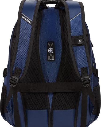 SwissGear 1900 ScanSmart 17” Laptop Backpack Navy Ballistic – Reflective Tech Backpack with ScanSmart Compartment – Multiple Organizer Pockets & RFID Scan Blocking Technology
