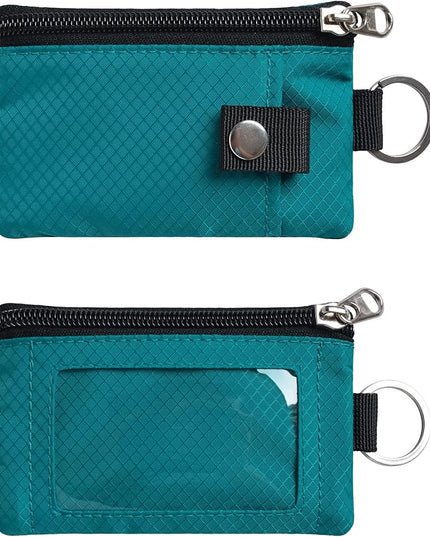 Minimalist RFID Blocking Small Wallet with ID Window,WaterResistant Zip Id Case Wallet with Lanyard Keychain for Cards,Cash,Travel,Women,Men