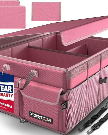 FORTEM Trunk Organizer For SUV Car Trunk Organizer, Foldable Storage, Car Accessories for Women Men, Collapsible Bag, Perfect Christmas Gifts, 600D Oxford, Non Slip Bottom, Straps, Soft Cover (65L)