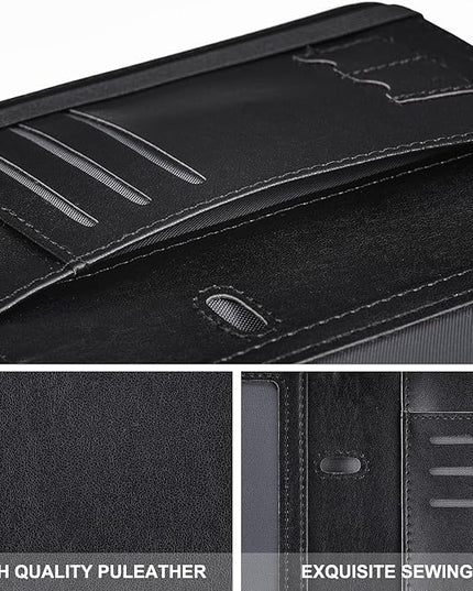 HerriaT Passport and Vaccine Card Holder Combo,Cover Case with CDC Vaccination Card Slot, Leather Travel Documents Organizer Protector, with RFID Blocking, for Women and Men