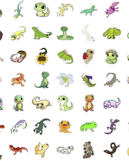BulbaCraft 100Pcs Reptile Stickers, Lizard Stickers for Water Bottle and Laptop - Reptile Party Supplies & Decorations, Snake Vinyl Decals, Gifts for Women & Men