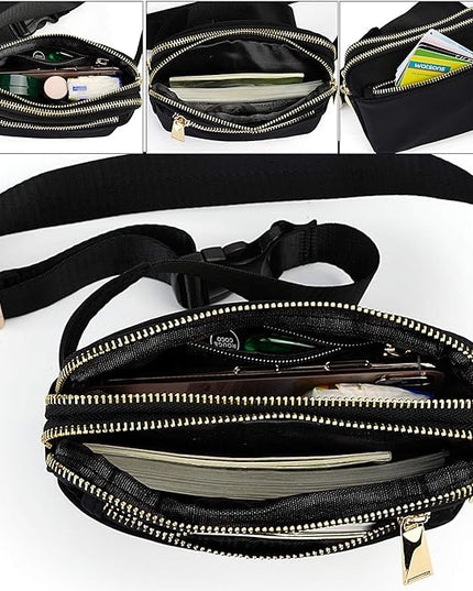 UTO Fanny Pack for Women Crossbody Trendy Fashion Belt Purse Chest Waist Hip Bumbag for Outdoor Shopping Travel Hiking