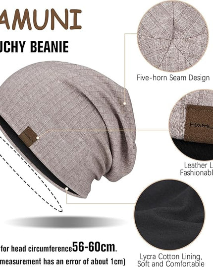 Slouchy Beanie for Men Women Soft Lightweight Running Beanie Hat Chemo Cap Skull Cap