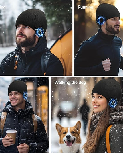 Bluetooth Beanie for Men Women, HD Stereo Sound Beanie with Headphones, Unique Tech Gifts for Men Husband Him Teen